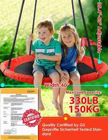 img 3 attached to 🌳 Red Outdoor Tree Swing Set Saucer Swing Seat for Kids by Dimples Excel - Best Backyard Fun!