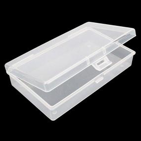 img 1 attached to Goodma 8-Piece Rectangular Empty Mini Clear Plastic Organizer Storage Box Containers with Hinged Lids for Small Items and Crafts (5.3 x 3.1 x 1.2 inch)