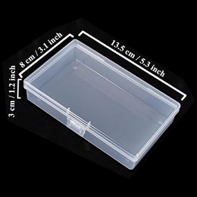 img 3 attached to Goodma 8-Piece Rectangular Empty Mini Clear Plastic Organizer Storage Box Containers with Hinged Lids for Small Items and Crafts (5.3 x 3.1 x 1.2 inch)