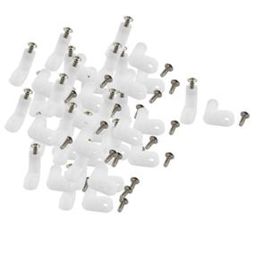 img 2 attached to 🧩 50 Pcs Insulated PCB Spacer Plastic Feet with Screw - L Shape Type, 20mm Supporting Height - by uxcell