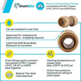 img 1 attached to 🔧 SharkBite U016LFA4 3/4 Inch Straight Coupling Plumbing Fitting, PEX Push-to-Connect Coupler for PE-RT, HDPE, Copper, CPVC Pipes