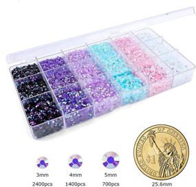 img 2 attached to 27000pcs Mixed Color Round Nibiru Flatback Rhinestones Kit - Craft Aquamarine Crystals for Bling Rhinestone Tumbler Diamond Painting. Includes Individual Grid Beads Storage for Easy Organization.