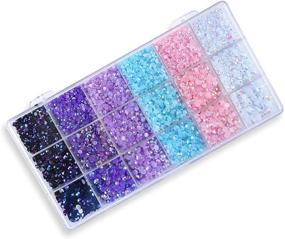 img 4 attached to 27000pcs Mixed Color Round Nibiru Flatback Rhinestones Kit - Craft Aquamarine Crystals for Bling Rhinestone Tumbler Diamond Painting. Includes Individual Grid Beads Storage for Easy Organization.