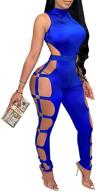 👗 ladies' hollowing jumpsuits: shop zoctuo clubwear jumpsuit, women's clothing, rompers & overalls logo