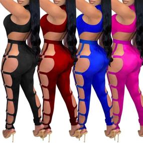 img 1 attached to 👗 Ladies' Hollowing Jumpsuits: Shop Zoctuo Clubwear Jumpsuit, Women's Clothing, Rompers & Overalls