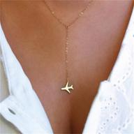 goldenchen simple aircraft airplane pendant necklace: elegant tiny dainty jewelry logo