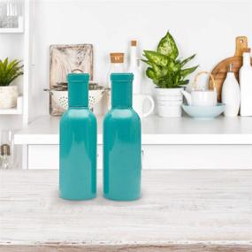 img 3 attached to 🧂 Комплект перца и соли Aqua Wood Salt and Pepper Grinder от Howlin' Homewares - мельница для соли и перца с дробилкой из нержавеющей стали и керамикой - перечницы и солонки для приправ, готовки, сервировки и ужина (Аква)