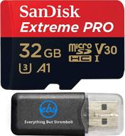 💾 высокопроизводительная карта памяти sandisk extreme pro 4k на 32 гб - совместима с камерами gopro hero (6, 5, 4, 3), дроном karma - uhs-1 v30 32гб micro sdhc + бонус: считыватель everything but stromboli логотип