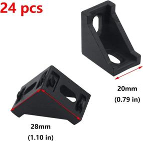 img 2 attached to 🔧 Antrader 24PCS 2028 Metal Aluminium Inside Corner Brackets | Reinforcing Right Angle Corner Joints | Black with 6mm Slot