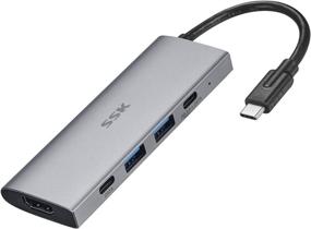 img 4 attached to 🔌 SSK 10Gbps USB C Hub: SuperSpeed 5-in-1 Multiport Adapter for iMac/MacBook/Pro/Air/Surface Pro - Power Delivery, 4K HDMI, and Dual USB C/USB A Ports