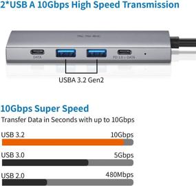 img 1 attached to 🔌 SSK 10Gbps USB C Hub: SuperSpeed 5-in-1 Multiport Adapter for iMac/MacBook/Pro/Air/Surface Pro - Power Delivery, 4K HDMI, and Dual USB C/USB A Ports