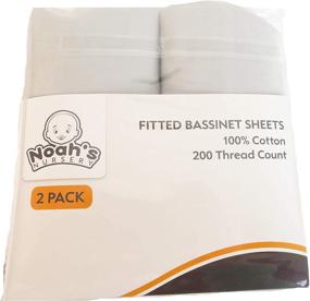 img 4 attached to Set of 2 Grey Baby Bassinet Sheets for Chicco Lullago & Ingenuity Foldaway Rocking Bassinets - 32x19, Portable Travel Bassinet, Durable 100% Woven Cotton Materials