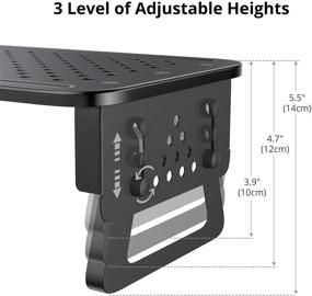img 1 attached to ATUMTEK Monitor Stand Riser 3 Height Adjustable Metal Computer Desk Stand With Mesh Platform For Computer Screen Laptop IMac PC Printer Small Projector (Black)