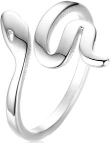 img 3 attached to 💍 Stylish Stainless Steel Snake Band: A Perfect Wedding, Promise, or Anniversary Ring