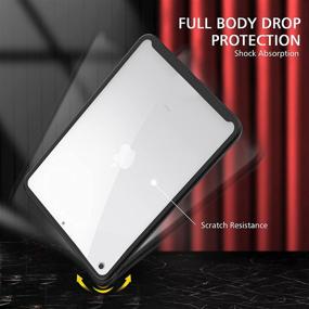 img 2 attached to 📱 iPad 8th/7th 10.2 inch Full-Body Shockproof Rugged Protective Case with Built-in Screen Protector - Black/Clear