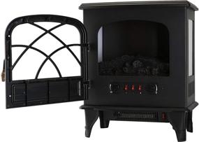 img 3 attached to 🔥 Cosy and Safe Caesar Indoor Electric Fireplace Stove Heater: Realistic Flame, Thermostat, and Overheating Safety System—Freestanding & Portable, 750/1500W, 23''
