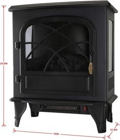 img 1 attached to 🔥 Cosy and Safe Caesar Indoor Electric Fireplace Stove Heater: Realistic Flame, Thermostat, and Overheating Safety System—Freestanding & Portable, 750/1500W, 23''