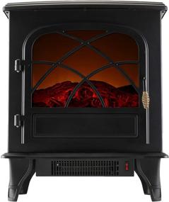 img 4 attached to 🔥 Cosy and Safe Caesar Indoor Electric Fireplace Stove Heater: Realistic Flame, Thermostat, and Overheating Safety System—Freestanding & Portable, 750/1500W, 23''