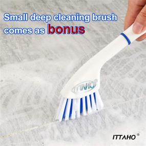 img 1 attached to Multi-Use Floor Scrub Brush with Long Handle - Extendable Grout Cleaner Brush for Tile Floor, Deck, Patio, Marble, Garage, Kitchen, Bathroom - Extra Small Deep Cleaning Brush - ITTAHO