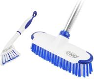 multi-use floor scrub brush with long handle - extendable grout cleaner brush for tile floor, deck, patio, marble, garage, kitchen, bathroom - extra small deep cleaning brush - ittaho logo