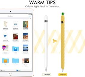 img 2 attached to АhaStyle Чехол для Apple Pencil: Противоударный силиконовый чехол с милым фруктовым дизайном для Apple Pencil 1-го поколения (желтый)