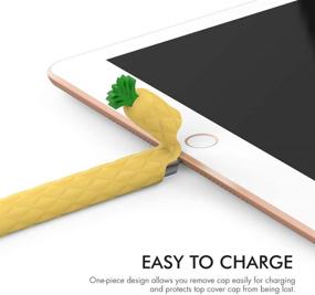 img 1 attached to АhaStyle Чехол для Apple Pencil: Противоударный силиконовый чехол с милым фруктовым дизайном для Apple Pencil 1-го поколения (желтый)