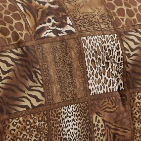 img 1 attached to WPM 4 Piece Animal Print Sheet Set - Safari Design (Queen) - Chocolate Brown Leopard Zebra Giraffe Jungle Forest Theme - Queen Size Bedding - Flat Fitted Sheets with Pillow Sham - Brown