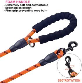 img 1 attached to 🐾 Btromeshy Dog Leash: Heavy Duty 5 FT Rope Leash with 2 Padded Handles and Reflective Strips for Small, Medium, and Large Breeds - Control and Safety for Pet Training