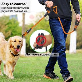 img 2 attached to 🐾 Btromeshy Dog Leash: Heavy Duty 5 FT Rope Leash with 2 Padded Handles and Reflective Strips for Small, Medium, and Large Breeds - Control and Safety for Pet Training