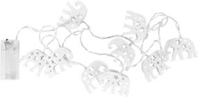 img 1 attached to Metal Elephant Fairy Lights - Battery Operated Star LED Garland for Wedding Birthday Bedroom Curtain Yard Garden Decoration - OSALADI