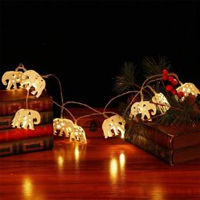 img 4 attached to Metal Elephant Fairy Lights - Battery Operated Star LED Garland for Wedding Birthday Bedroom Curtain Yard Garden Decoration - OSALADI