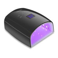 48w ayshone cordless led gel nail lamp - professional nail curing lamp for fingernail and toenail, rechargeable nail dryer for salon and home use (black) logo