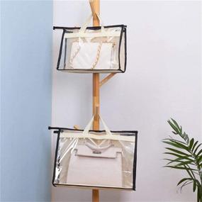 img 1 attached to 👜 Keledz Handbag Dust Cover Bag: Transparent PVC Purse Storage Organizer with Zipper & Handle - 3 Packs (S M L)