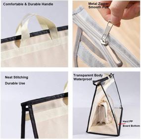 img 2 attached to 👜 Keledz Handbag Dust Cover Bag: Transparent PVC Purse Storage Organizer with Zipper & Handle - 3 Packs (S M L)