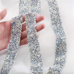 img 1 attached to 💎 Sparkling Crystal Rhinestone Ribbon - Stunning 3 Yard Diamond Bling Wrap for Wedding Cakes, Crafts, and Decorations (1.18 Inch, Crystal AB)