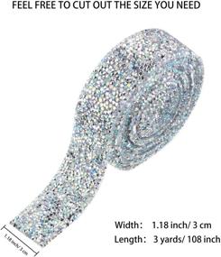 img 3 attached to 💎 Sparkling Crystal Rhinestone Ribbon - Stunning 3 Yard Diamond Bling Wrap for Wedding Cakes, Crafts, and Decorations (1.18 Inch, Crystal AB)