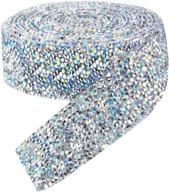 💎 sparkling crystal rhinestone ribbon - stunning 3 yard diamond bling wrap for wedding cakes, crafts, and decorations (1.18 inch, crystal ab) logo