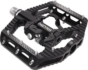 img 4 attached to 🚲 MZYRH MTB Mountain Bike Pedals - 3 Bearing Flat Platform with Dual Function SPD Compatibility, Sealed Cleats and Clipless System, Aluminum Construction, 9/16&#34;