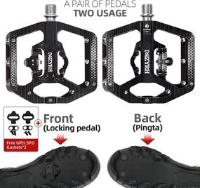 img 3 attached to 🚲 MZYRH MTB Mountain Bike Pedals - 3 Bearing Flat Platform with Dual Function SPD Compatibility, Sealed Cleats and Clipless System, Aluminum Construction, 9/16&#34;