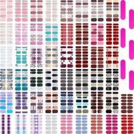 💅 chic style nail polish wraps – 680 pieces, 50 sheets of self-adhesive nail decals with nail files for diy nail art decoration, ideal for women and girls logo