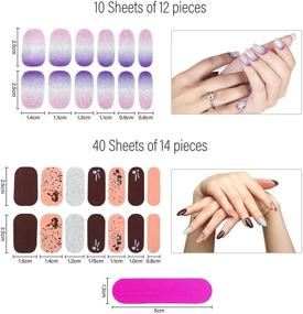 img 3 attached to 💅 Chic Style Nail Polish Wraps – 680 Pieces, 50 Sheets of Self-Adhesive Nail Decals with Nail Files for DIY Nail Art Decoration, Ideal for Women and Girls