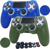 🎮 enhance your gaming experience with ralan anti-slip ps4 controller cover: silicone skin, thumb grips & cap cover grip логотип