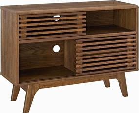 img 4 attached to 📦 Modway Render Walnut Two-Tier Display Stand: Mid-Century Modern Elegance for Stylish Organization