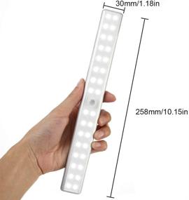 img 3 attached to 🔦 LUNSY 32 LED Wireless Rechargeable Under Cabinet Lighting with Remote Control - 3 Pack, 220lm, Magnetic Lights for Closets, Counters, and Shelves