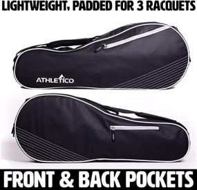 img 3 attached to 🎾 Ultimate Tennis Bag for Rackets – Athletico 3 Racquet Bag: Lightweight, Padded Protection for Pro and Beginner Players of All Ages and Genders