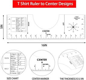 img 3 attached to 👕 Large T Shirt Alignment Ruler: Mity Rain Centering Tool for Vinyl Crew Neck Graphics, Heat Press, HTV, Sublimation, Acrylic - 16X5 Inch