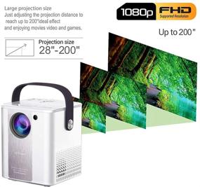 img 1 attached to 📽️ Outdoor Portable Mini Projector with 5500Lux Full HD 1080P, 120'' Display & HiFi Speaker - Ideal for TV Stick/PC/PS4/HDMI Home Theater!