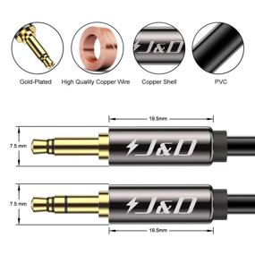 img 2 attached to 🛫 J&D Airplane Airline Flight Cable - 3.5mm TRS Male to Dual 3.5mm TS Male, Gold Plated, 3 Feet, Heavy Duty