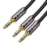 🛫 j&d airplane airline flight cable - 3.5mm trs male to dual 3.5mm ts male, gold plated, 3 feet, heavy duty logo