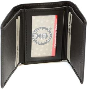 img 1 attached to Force Brown Leather Trifold Wallet